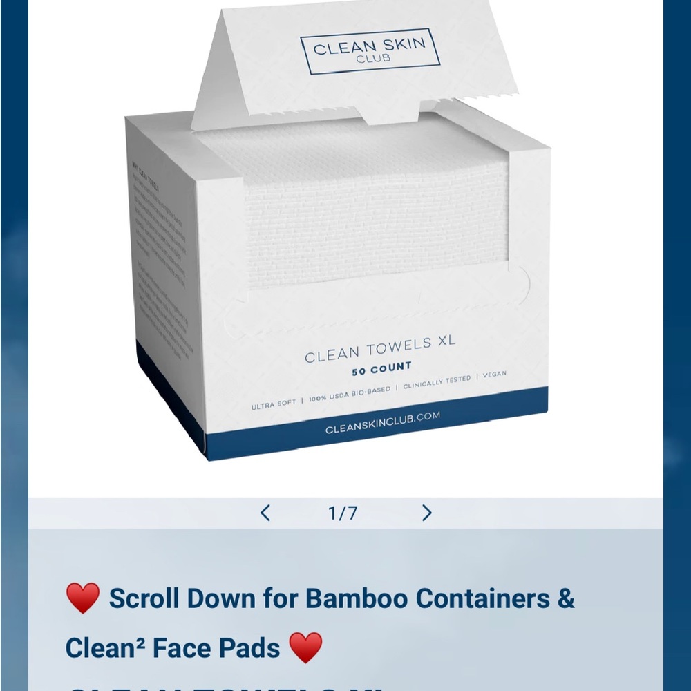 Clean skin club towels, XL brand new. Two boxes; each have 50 in each box.